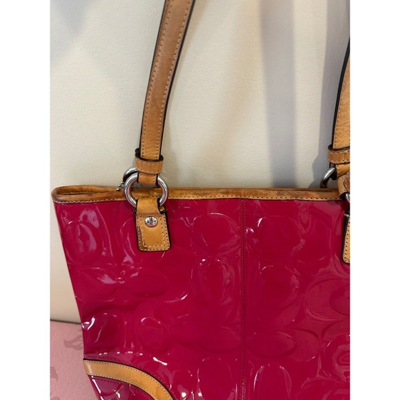 Coach Peyton Signature C Embossed Patent Leather Satchel Shoulder Bag - Picture 11 of 11